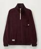 Seteo Velour Loose Fit Half Zip Burgundy