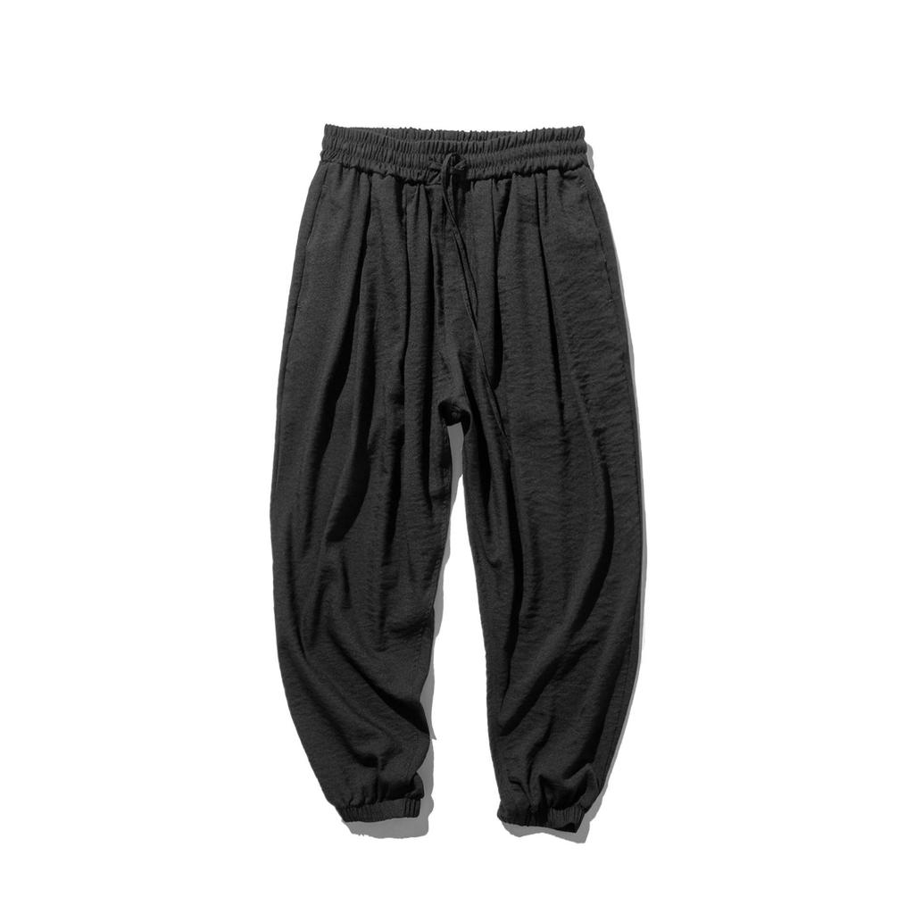 Men's Chinese Style Cotton Linen Joggers - Plus Size Loose Casual Harem Pants for Spring/Summer