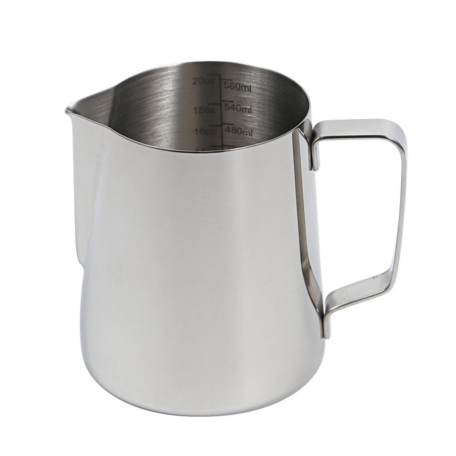 

350ml/12oz Milk Frothing Pitcher Jug Espresso Steaming Pitcher Frother Steamer Cup Anti-scald Wood Grain Handle Coffee Utensils