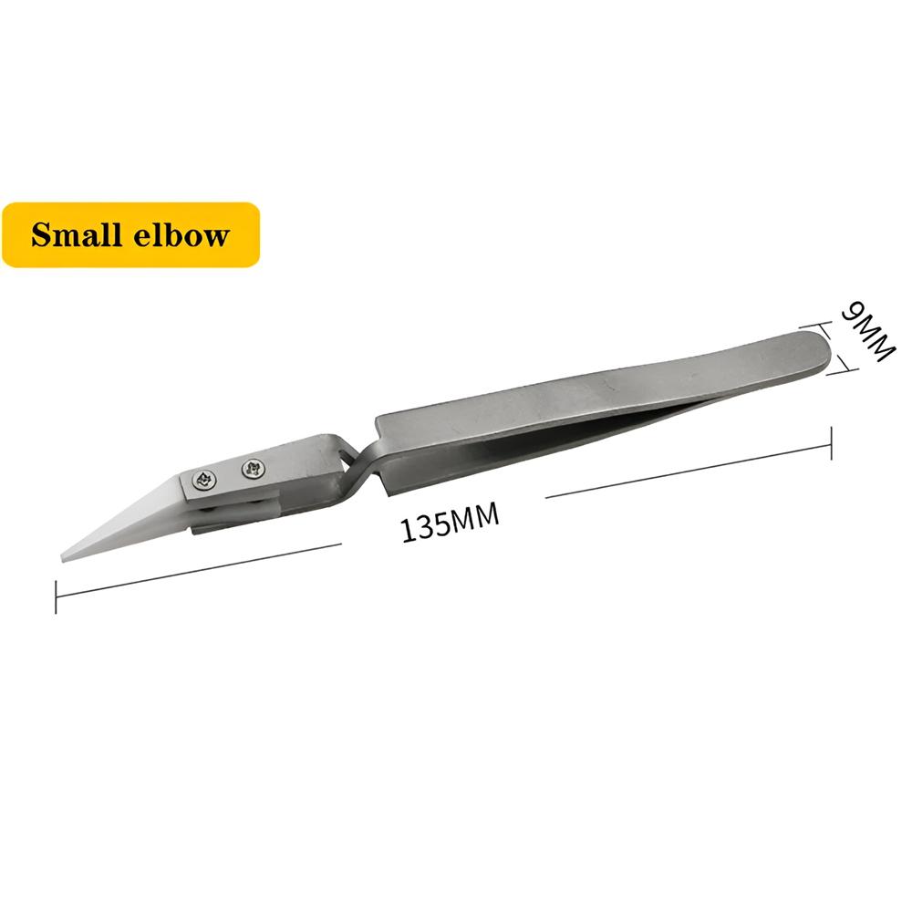 1/3PCS Ceramic Straight Tip Electronic Soldering Tweezers, Anti-Static Reverse Acid Resistant Precision Chuck Ceramic Tweezers
