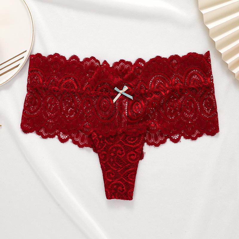 Women's Mid-Waist Sexy Thongs: Lace Trim Triangle Briefs & Boxer Shorts, Plus Size Available
