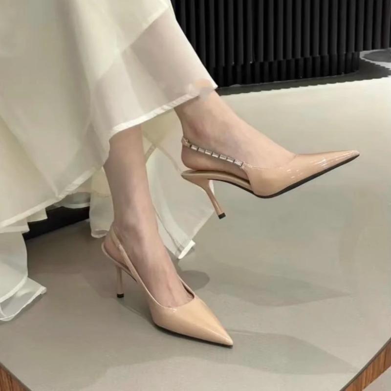 Elegant Silver High Heels Women's Summer Sandals 4CM-8CM Comfortable Stylish Shoes for 2025 Fashionable Footwear