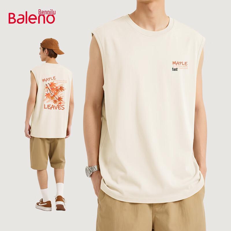 Baleno Men s Retro Graphic Cotton Sleeveless T-Shirt L