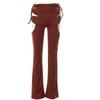 Missy Empire Womens/Ladies Cut Out Lace Up Flared Trousers