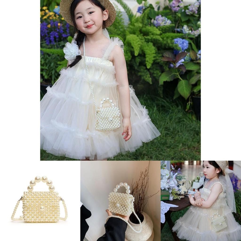 Adorable Fashionable Pearl Bag For Kids Modern Shoulder Purse With Breathable Fabric
