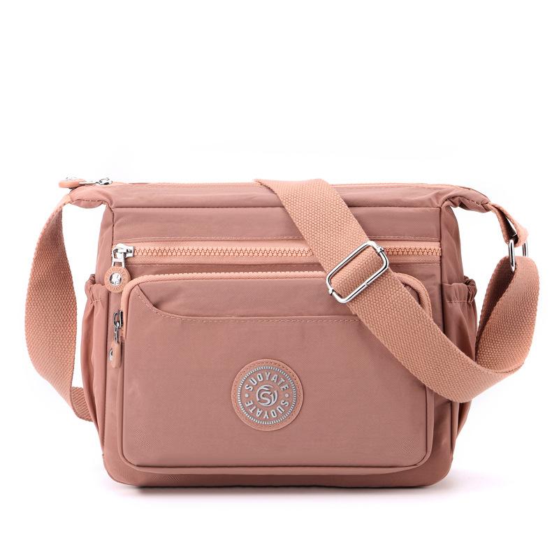 

Women s bag Mom shoulder messenger cloth bag Multi-compartment nylon cloth Anti-splashing women s shoulder small square bag
