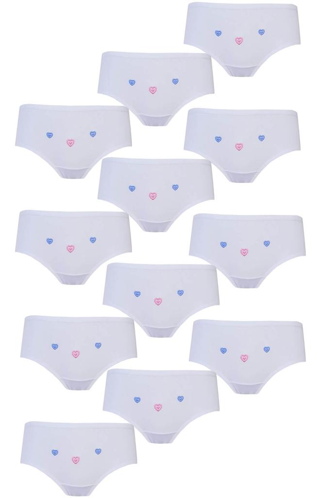 12dílné Dívčí Kalhotky Tenký Pas Vyšívané Bavlněné Ekonomické Slipy