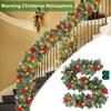 Waterproof Lighted Xmas Wreath 8 Modes Artificial Christmas Garland  Window Display