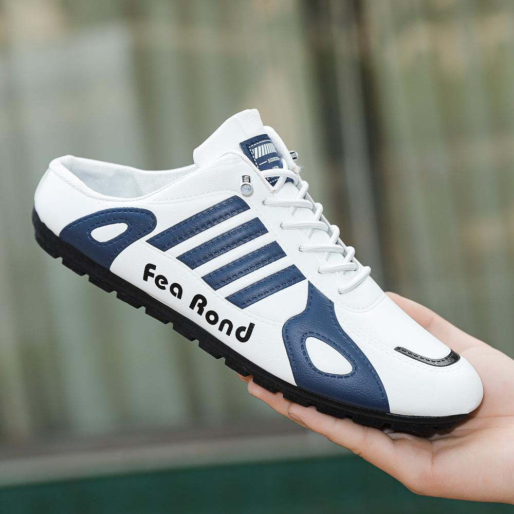 Die neuen Herrenschuhe sind trendig, atmungsaktiv, lässig, mit Halbschalen-Lederoberfläche, leichte und weich besohlte modische Herren-Freizeitschuhe