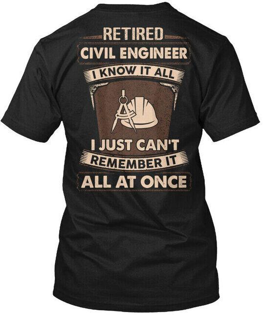

Comfy Retired Civil Engineer T-Shirt Made in the USA Size S to 5XL 4XL