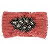 Women Rinestone Winter Headband Warmer Ear Knitted Wool Head Bands Turban Head Wrap Girl Bead Hairband Headwear Hair Accessories