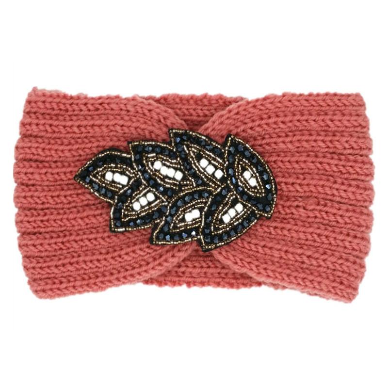 Women Rinestone Winter Headband Warmer Ear Knitted Wool Head Bands