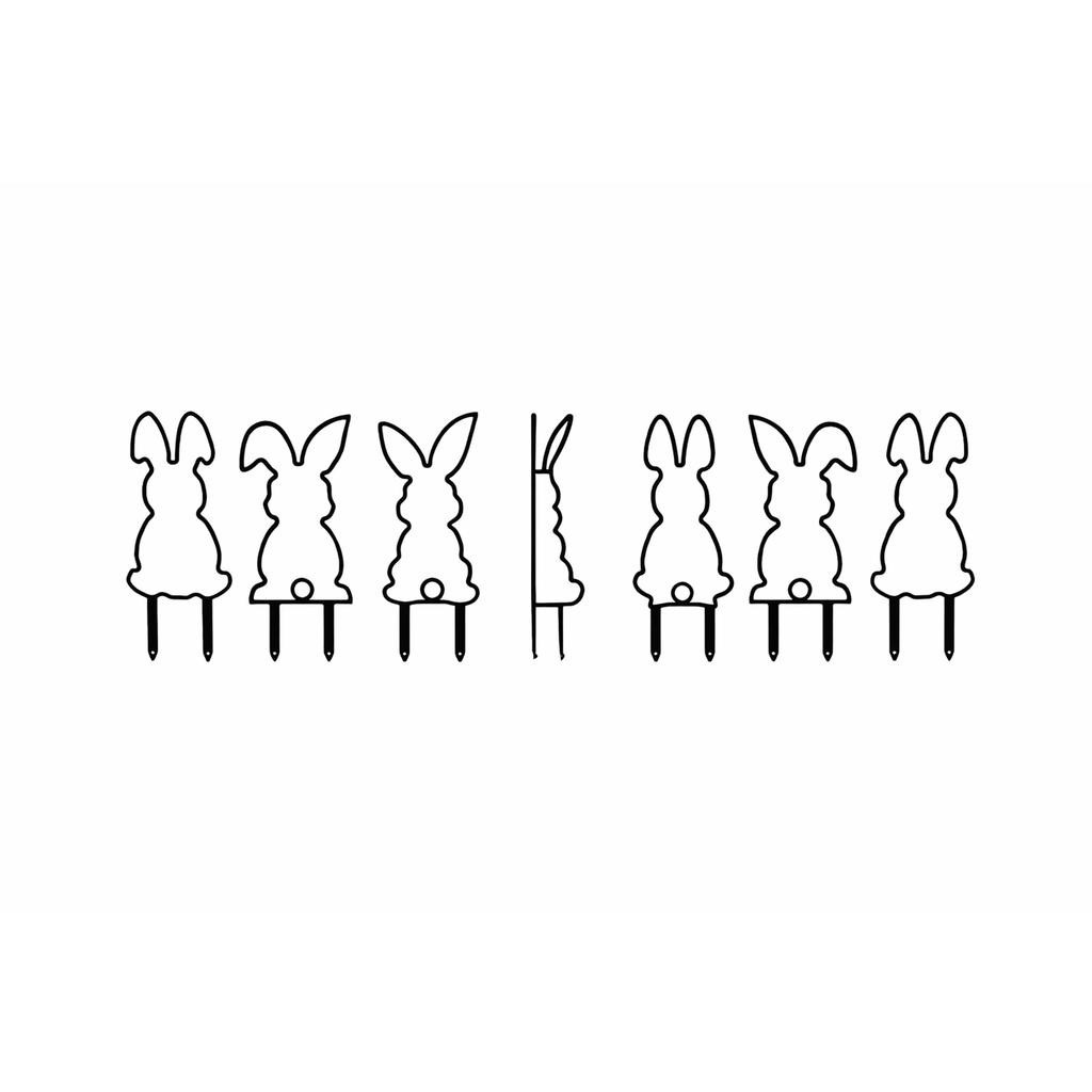 4PCS Metal Outdoor Garden Decorations Bunny Silhouette Yard Stakes Lawn Ornaments for Seasonal and Everyday Garden Display