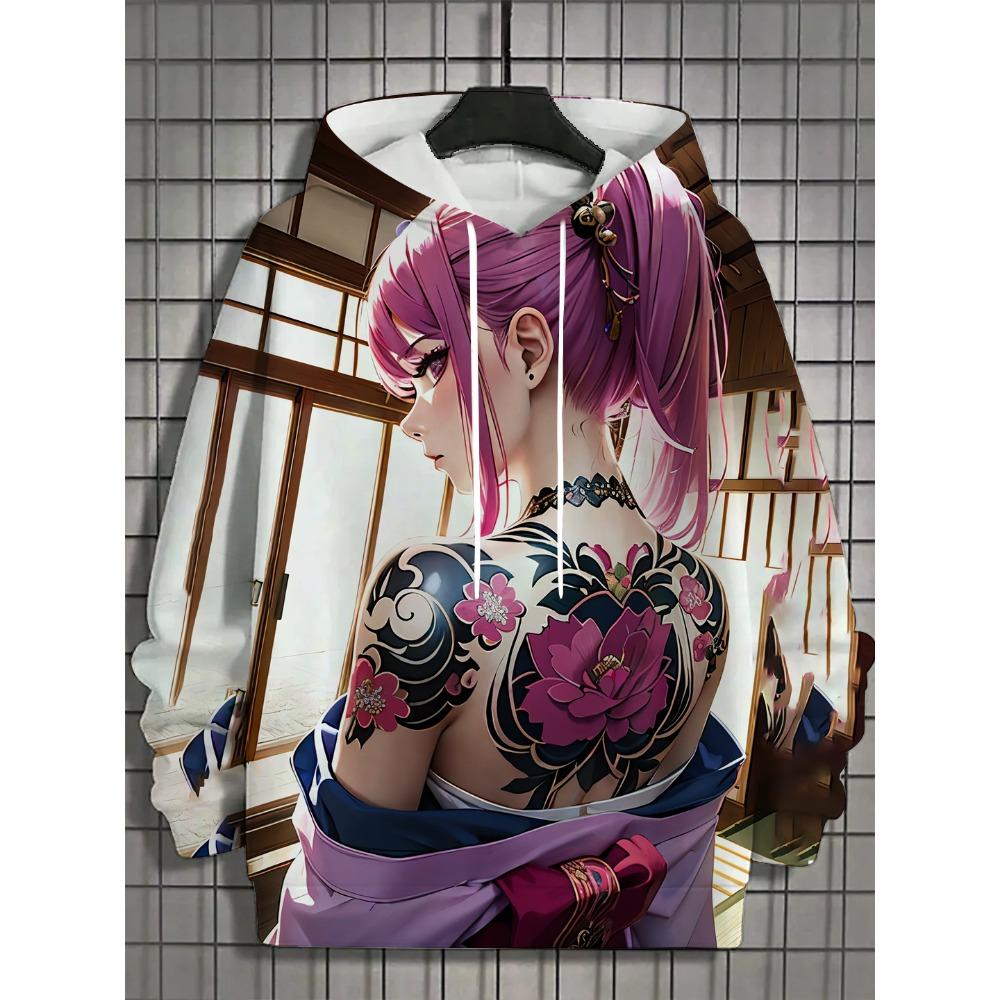 Fashion Anime Printed Men's Hoodies Autumn Hoodies Casual Sweatshirts Women's Hoodies Tops Outdoor Street Sweatshirts