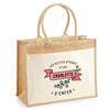 Beach Bag - PLANETEE - Jute with Pocket « The Affairs of a Hell of a Charlotte » - Printed Cotton France - 43x33 Cm - Multicolour