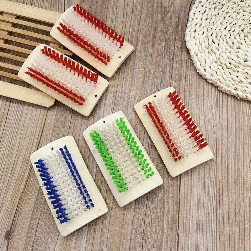 1pc Bamboo Long Handle Shoe Brush Hard Bristle Thickened Household Cleaner for Shoes Laundry Floor Anti Scratch