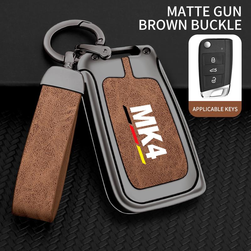 Auto TPU Zinc Alloy Key Case Bag For VW Volkswagen GOLF 4 MK4 Car Key Chain Car Metal Key Shell Interior Decoration Accessories