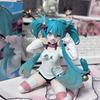 About 11Cm Miku Anime Figure Cat Ear Kneeling Posture Kawaii Girl Figurine Model Doll Collect Desktop Decor Toys Gift For Fans