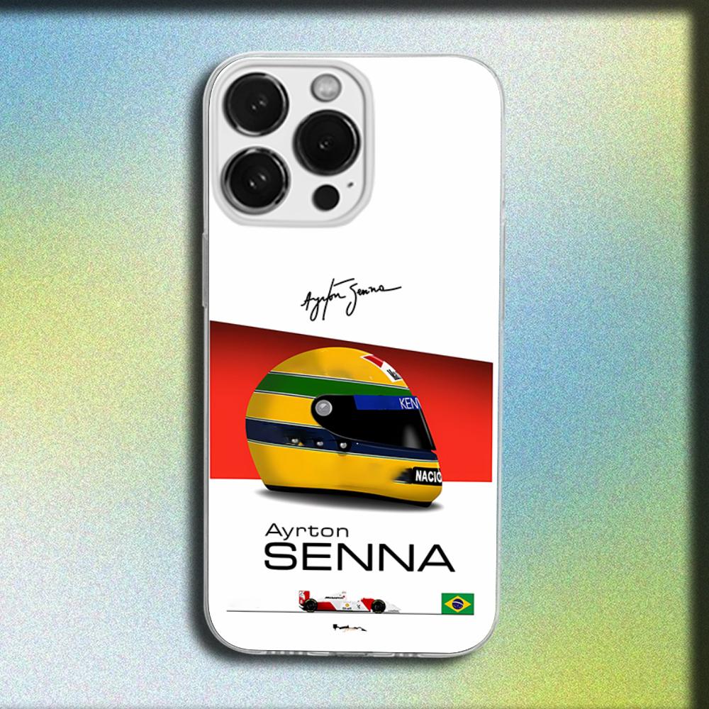 A-Ayrton Senna Phone Case For iPhone 16,15,14,13,12,11 Plus,Pro,Max,XR,XS,Plus,SE,Mini Transparent Soft Cover
