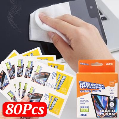 10-80 szt. Jednorazowe Przenośne Chusteczki do Czyszczenia Ekranu LCD Suche i Mokre Ekran do Tabletów Laptopów Telefonów Samochodowa TV i Monitorów