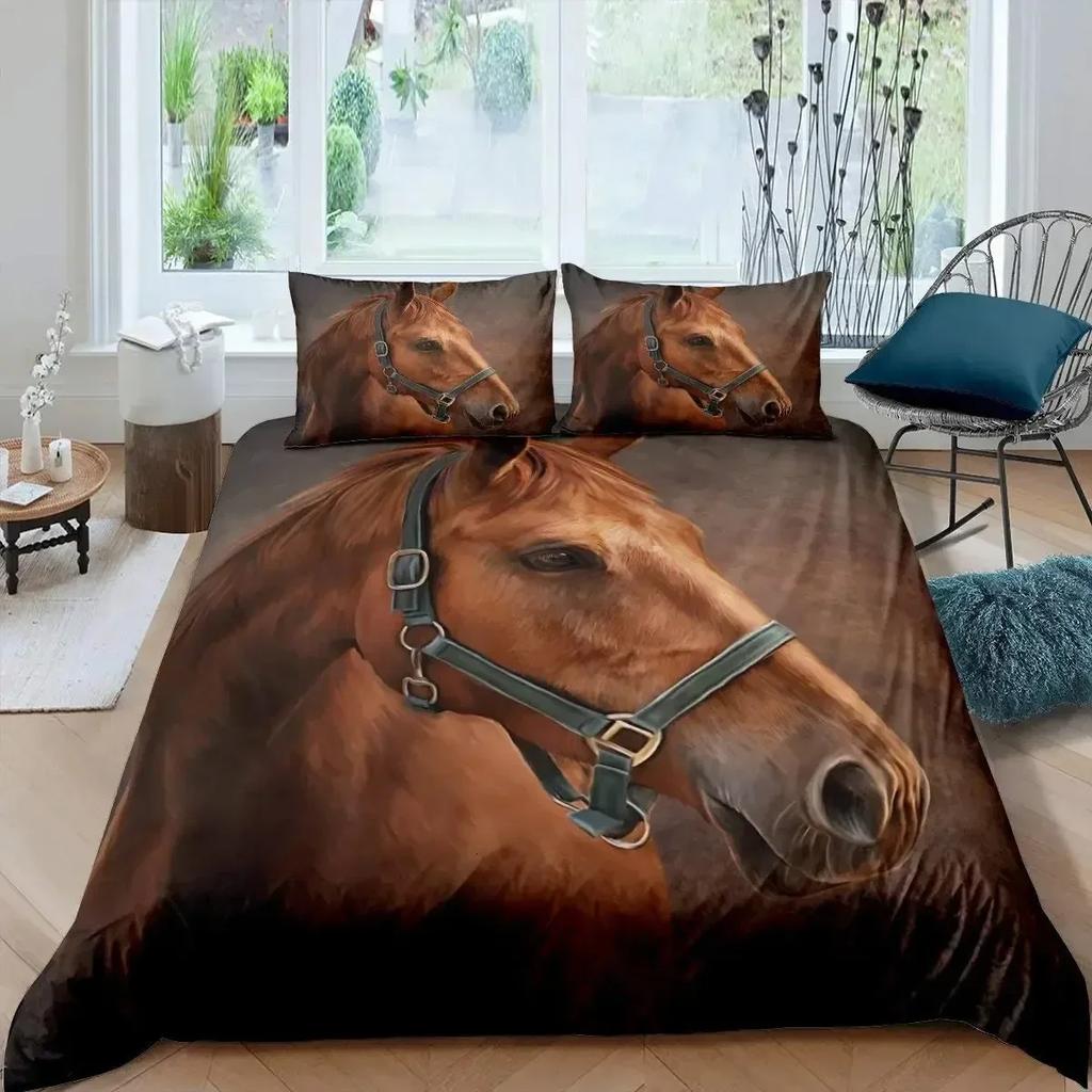 3D Printed Animal Horse Bedding Set Duvet Cover Bedroom Comforter Covers Single Twin King Size Quilt Cover Home Textile