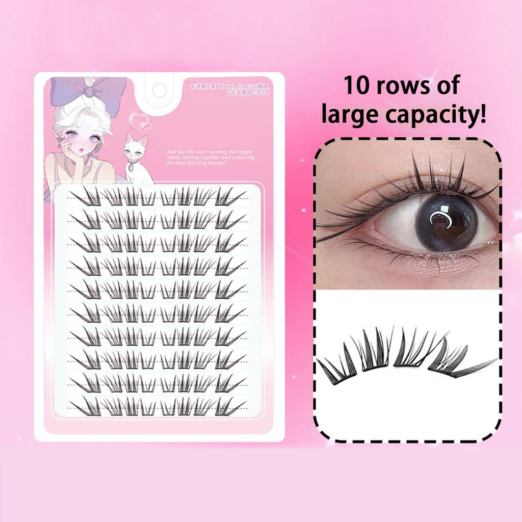 Cat Eye Natural Look False Eyelashes Simulation Grafted Segmented False Eyelashes for Dating Wedding Daily Use