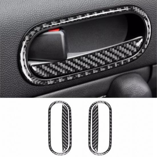 4Pcs Carbon Fiber Interior Door Handle Cover Trim For Mazda MX-5 Miata 2009-2015