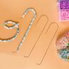 Pack of 6 Large Eye Curved Beading Needle and Beads Ends Accessory Designed for Bead Spinners and Jewelry Creation