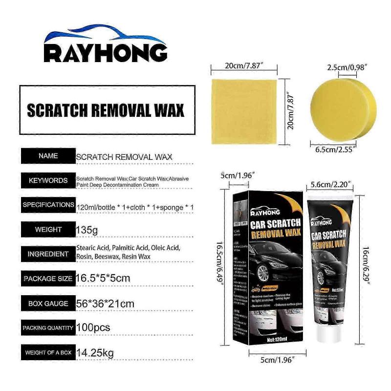 Scratch Repair Wax – Car Paint Polishing Kit for Black & White Scratch Removal