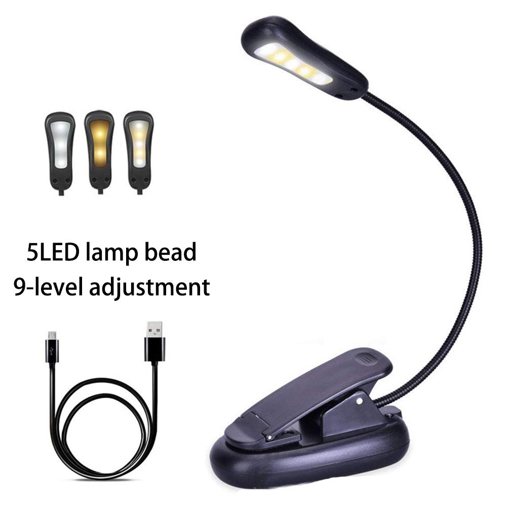 

Led Table Lamp Bedroom Desk Eye Protective Reading Lamp Creative Plantain Shape Clip Type Night Light 5 light 9 level(rechargeable)