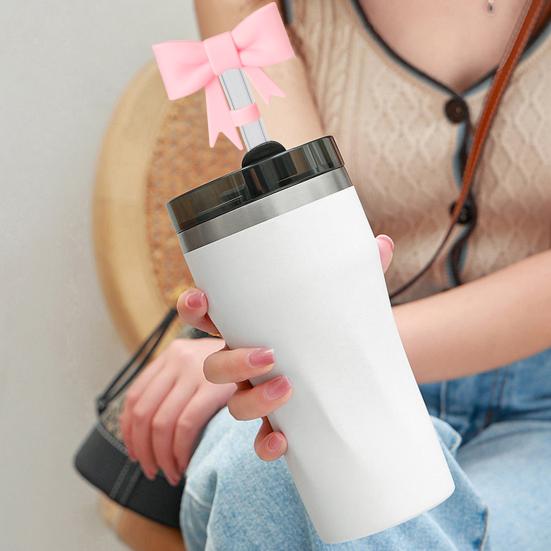 3 ks silikonové čepičky na brčka Bowknot brčka na brčko o průměru 10 mm Opakovaně použitelné nástavce na brčka Chrániče pro skleničky Stanley 40 Oz