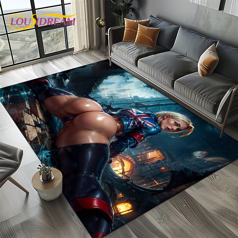 3D Sexy Krajka Krásná Dívka Dáma Kreslená Anime Postava Koberec Kobereček pro Obývací Pokoj Ložnici Domácí Dekorace Pohovky, Protiskluzová Podložka na Podlahu