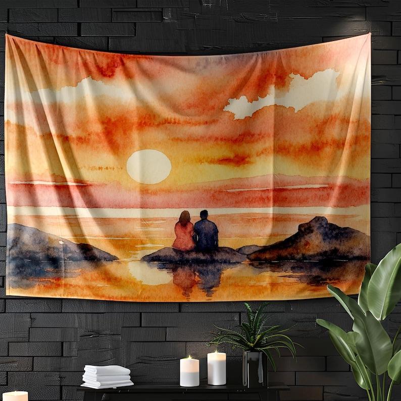 Sunset Couple tapestry 75x100