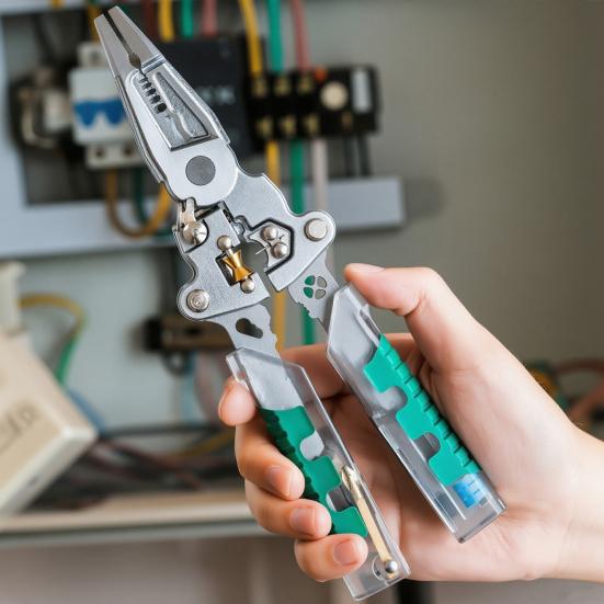 Screwdriver Wire Stripper Ergonomic Non-Slip Handle Easy To Use Foldable Design Compact Multi-tool Electrician Pliers
