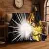 Retro Saint Seiya Anime Cartoon Flannel Blanket Soft Warm Throw Blanket for Bedroom Living Room Bed Travel Camping Picnic Gift