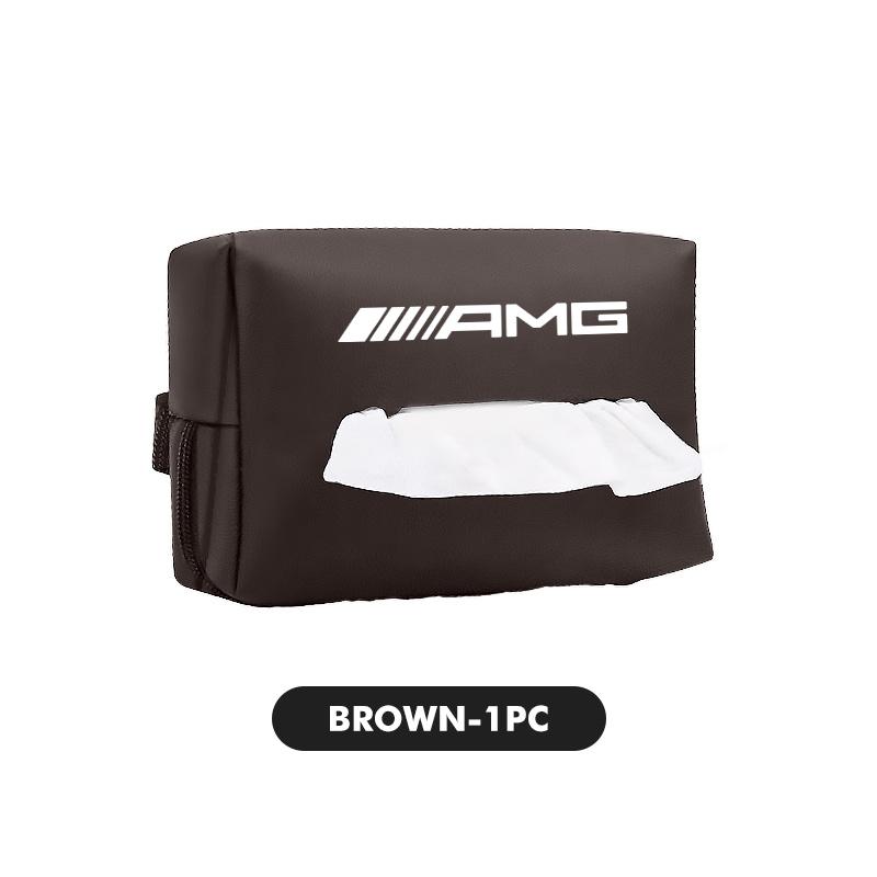 For AMG 1/2PCS Car Interior Tissue Bag Seat Back Tissue Storage Box Holder Accessories Mercedes Benz CITAN VITO SPRINTER CLS SLK
