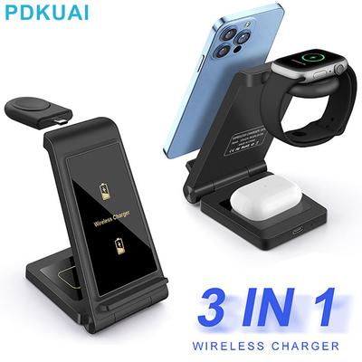 Chargeur Sans Fil 3 en 1 Pour iPhone 14 13 12 11 8 X Xr Xs Samsung S22 S21 Station de Charge Rapide Pour Station de Charge Samsung Watch