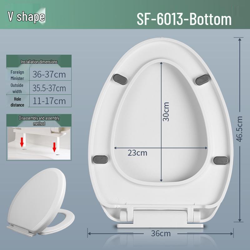 Thickened Universal Slow-Down U/V-Shaped Toilet Seat Cover