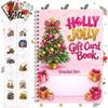 Carpeta de Regalo de Dinero de Temporada Tarjeta de Navidad Holográfica Libro, 7x5 Encuadernación en Espiral Folleto de Recuerdo Festivo, Portador de 10 Páginas Saludo Bolder DIY para