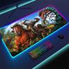 RGB 40x90cm Mouse Mat W-Witchers 3 Colorful Mouse Pad Game Gaming Mousepads LED Keyboard Mats Luminous Desk Pads Mousepad For PC