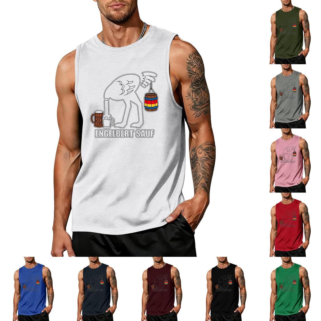 Men Sleeveless Tank Top Summer Casual Loose Fit Lightweight Muscle Shirt Beachwear Outdoor Sportswear