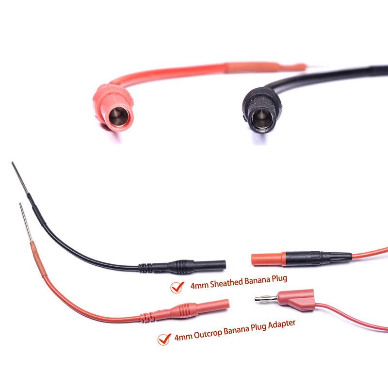 2Pcs Test Lead Kit,4mm Female Adapter Wire Pin Type Plug Terminal Wire Multimeter Test Connection Wire,Car Rear Probe Kit