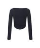 Peullijeunopallou Amanda Shirring Long Sleeve Top (Black)