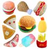 Plush Dog Toys Squeaky Dogs Accessories Pet Perros Toy Soft Squeeze Sound Teeth Chew Bite Resistant Ice Cream Fries Humburger