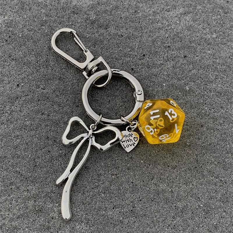 Creative Colourful Dice Keychain  3D Resin Dice Handbag Pendant For Men Women Car Key Holder Key Accessories Funny Gifts