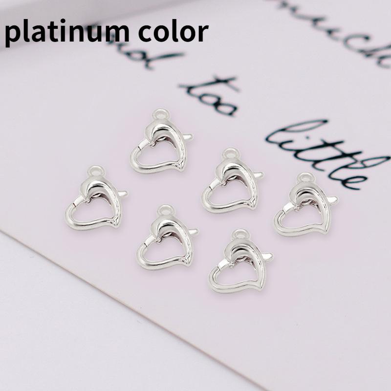 10pc DIY Jewelry Accessories Heart-shaped Peach Heart Lobster Clasp Necklace Clasp Necklace Bracelet Extension Link Clasp Accessories