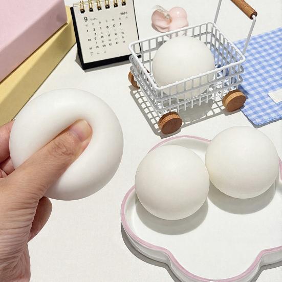 Tangyuan Squeeze Ball Soft Rubber Cute Glutinous Rice Ball Stress Relief Toy Slow Rising Squeeze Toy for Kids Office Workers Anxiety Relief