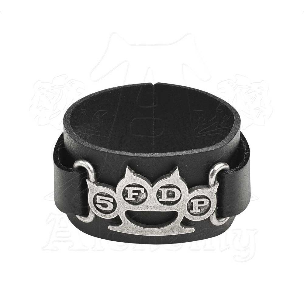 Five Finger Death Punch Unisex Adult Knuckle Duster Leather Wristband