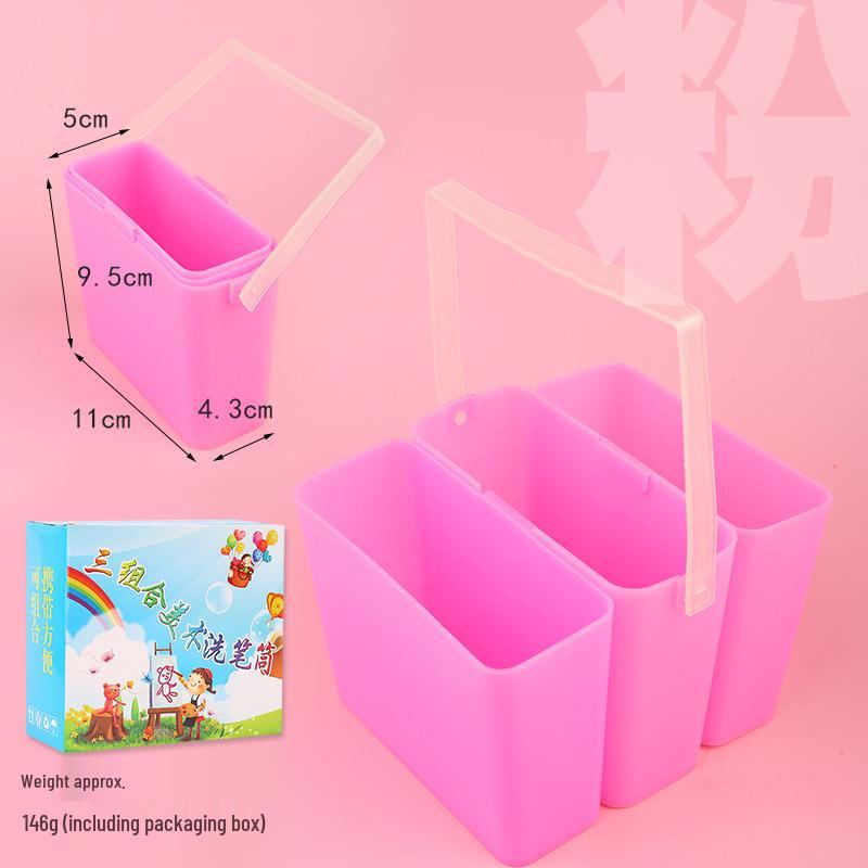 3-in-1 Connectable Square Plastic Brush Washer & Water Basin for Art Painting