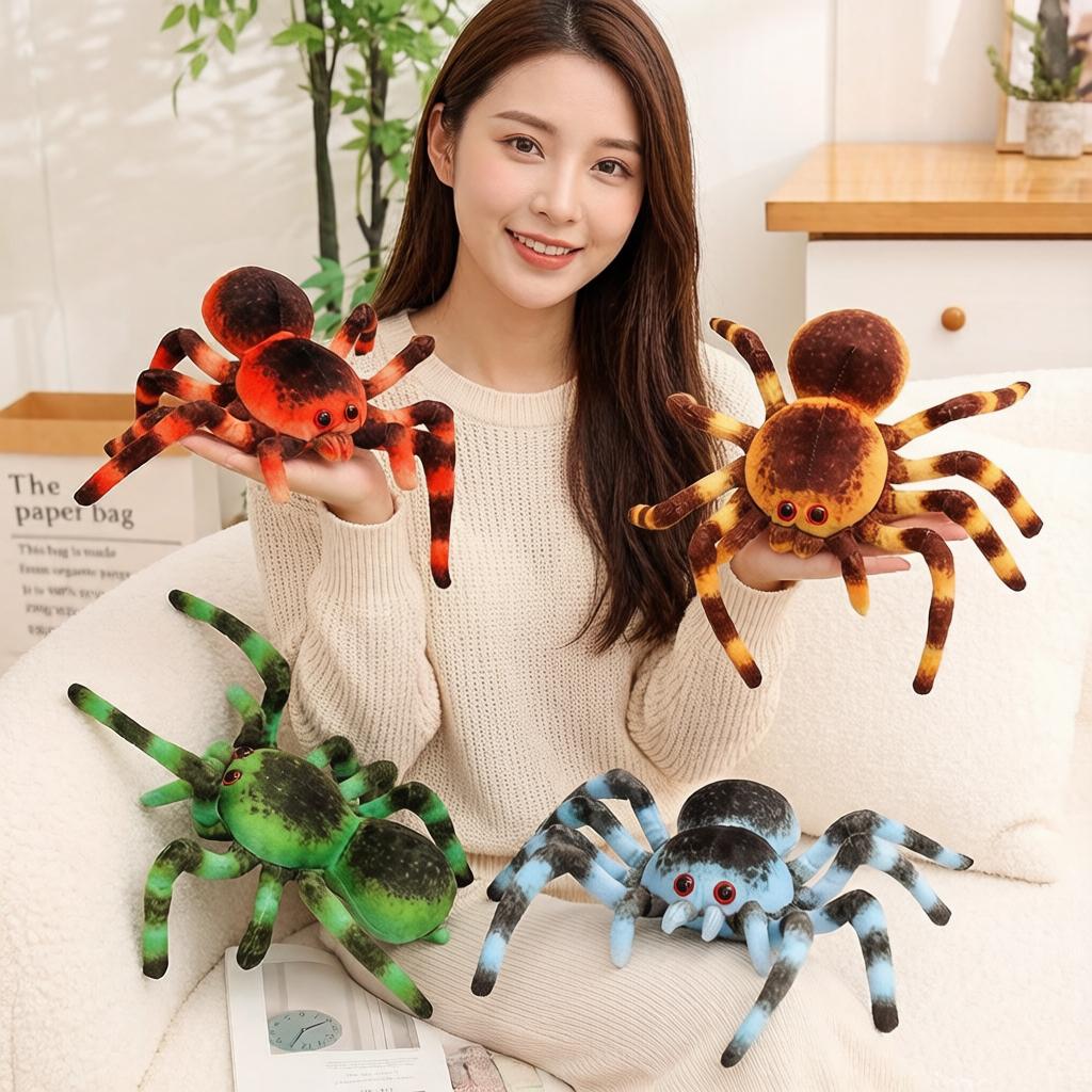 20/25cm Colorful Spider Plush Toy Stuffed Insect Pillow Home Decoration Party Prop Man Gift